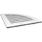 Ekena Millwork Quarter Round Top Right Surface Mount PVC Gable Vent w/ 3-1/2"W x 1"P Standard Frame, 24"W x 28"H GVPQR24X2801SN - alternate 3